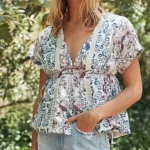 Tularosa‎ peacock moonrise blouse floral boho